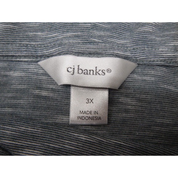 CJ Banks Top Womens Plus 3X Solid Gray Cowl Neck Short Sleeve Lightweight - Picture 3 of 8